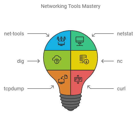 Networking Ninjas: Mastering the Essentials with net-tools, netstat, dig, nc, tcpdump, and curl!